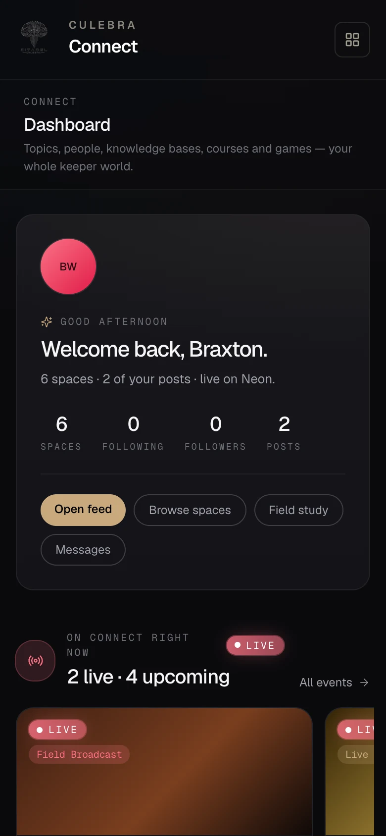 Connect on mobile